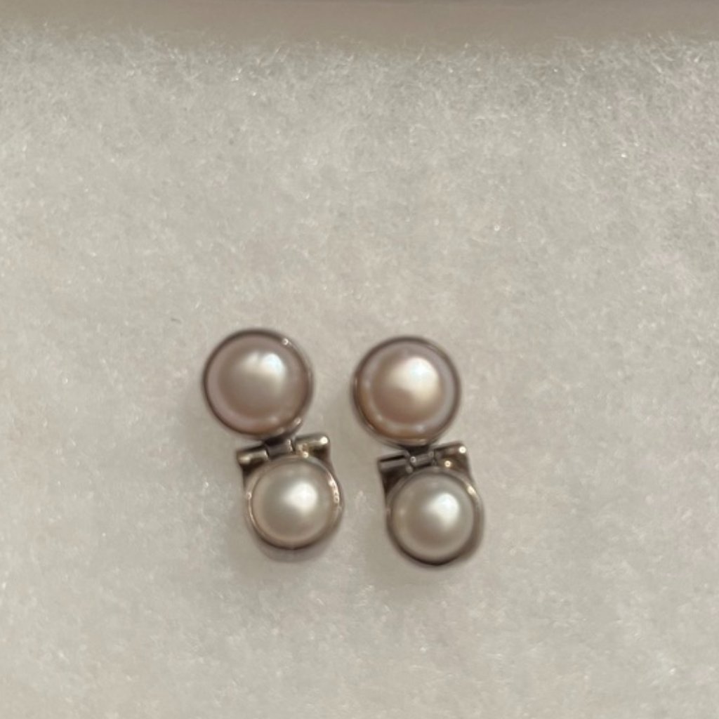 Ac Leoni Handmade Silver  Pearl Earrings
